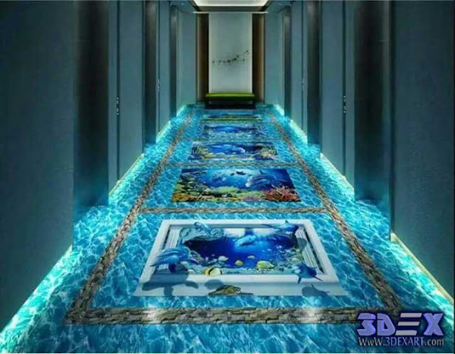 3d flooring for hallway, beach floor mural, 3d epoxy floor designs