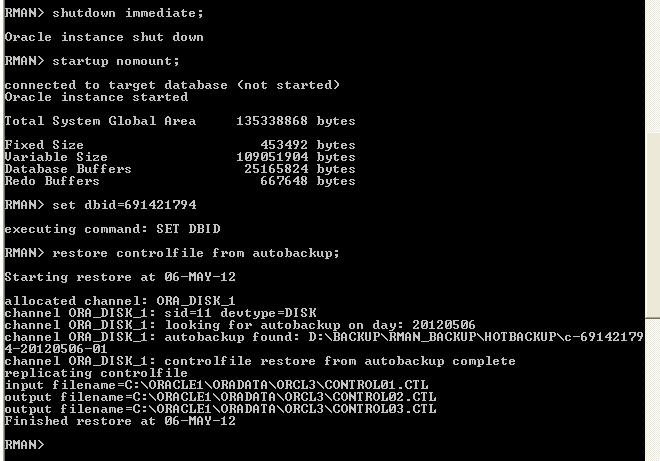 Shahid's Oracle DBA Blog: Rman: Disaster Recovery from the Scratch