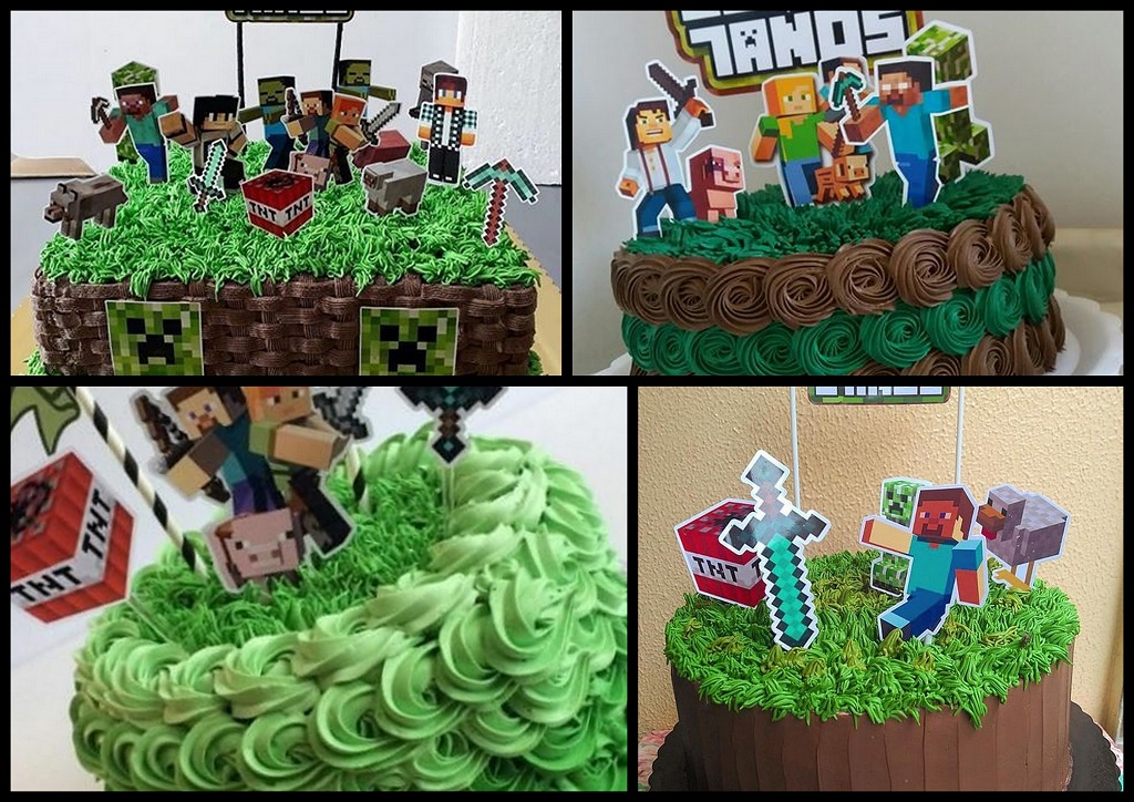 Minecraft Cake Topper, Minecraft Party, Anniversaire Minecraft