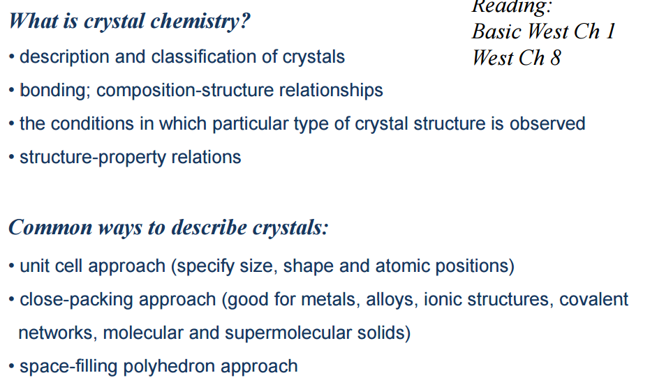CRYSTAL CHEMISTRY Basic Knowledge for Abinitio Calculation in Materials' Sciences