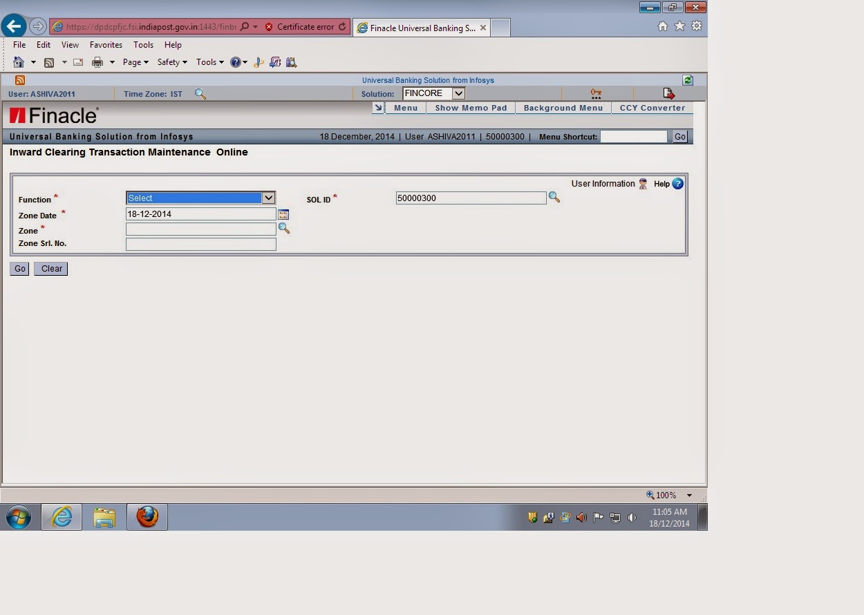 Step by step Inward Clearing procedure in DOP Finacle - POFINACLEGUIDE