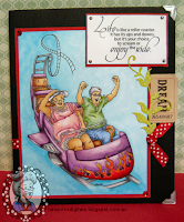 Card using the digital stamp Roller Coaster