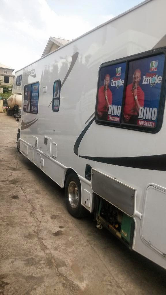 dino melaye's huge campaign caravan/truck