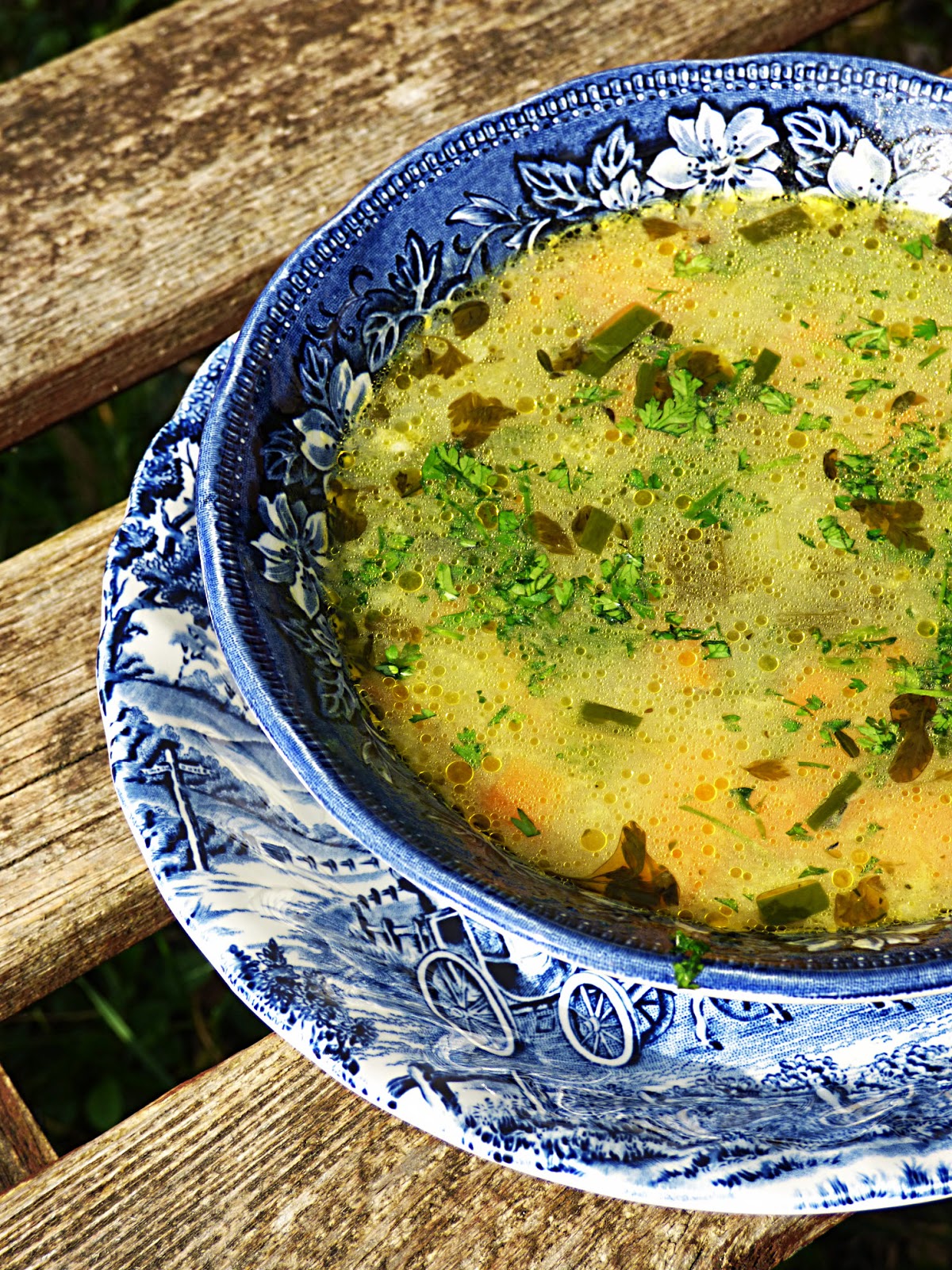 Chez Maximka Spring greens soup