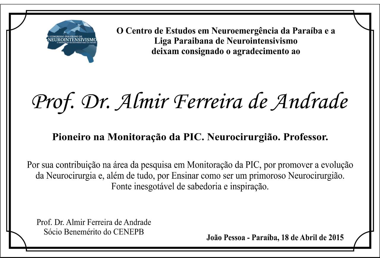 Homenagem Prof. Almir Ferreira de Andrade