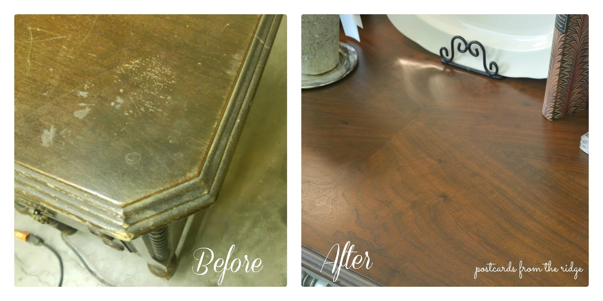 Postcards from the Ridge:  How to refinish furniture tutorial with complete instructions.