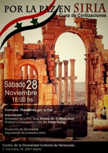 28 noviembre Por la paz en Siria