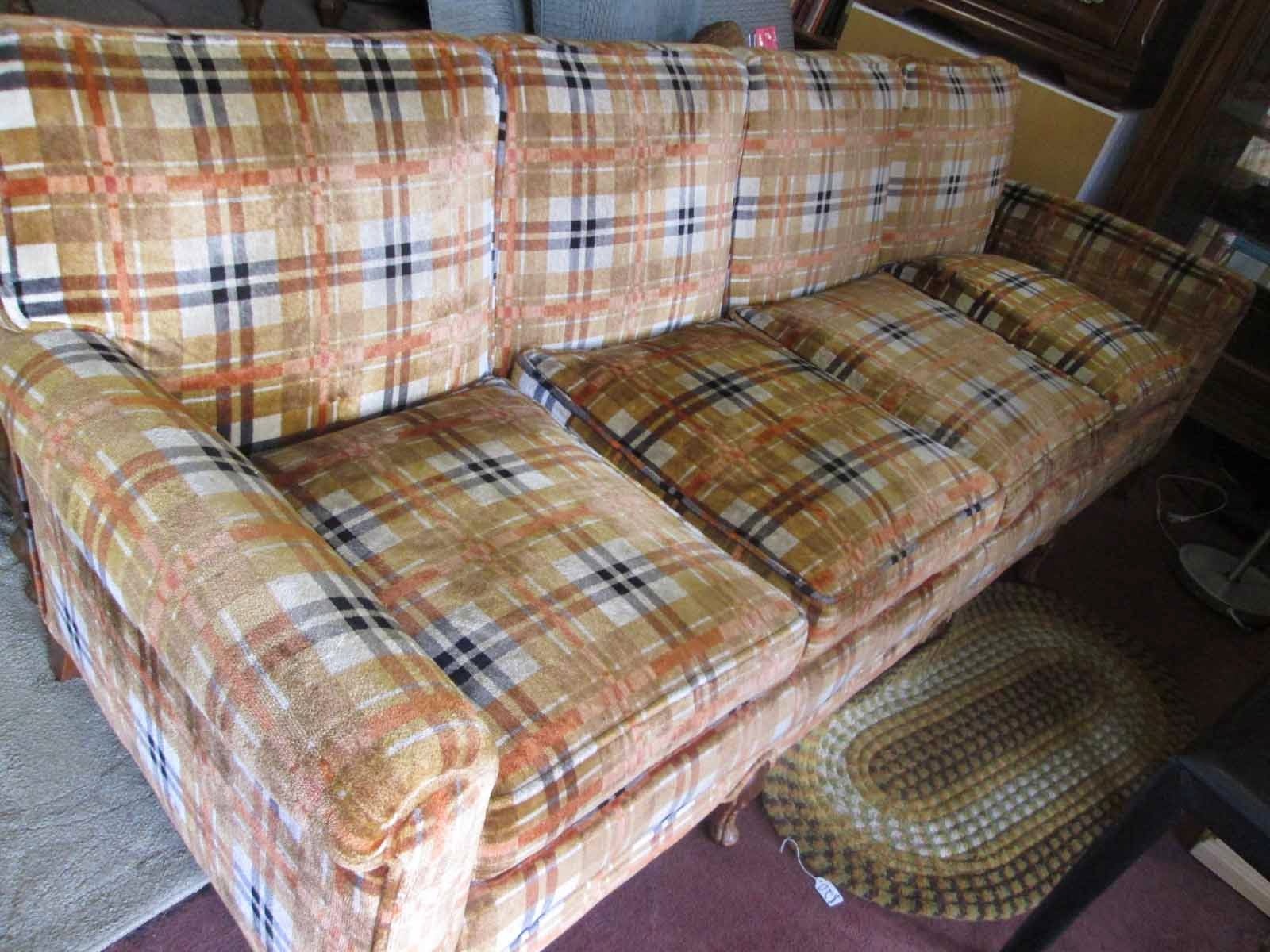 UHURU FURNITURE & COLLECTIBLES SOLD Vintage Plaid Sofa 125