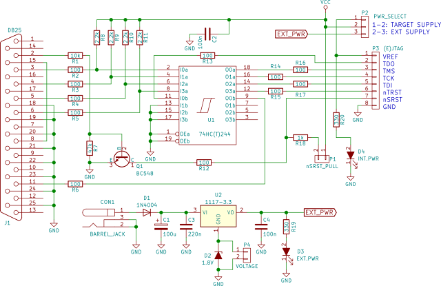 Buffered JTAG schematic