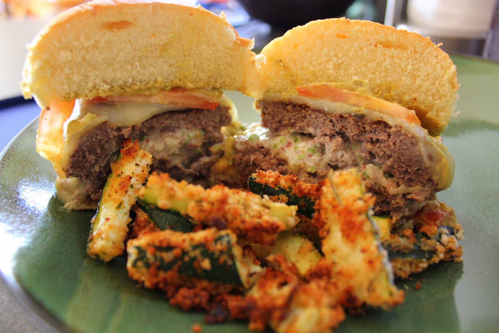 Jalapeno Popper Burgers with TWO Bonus Recipes Guacamole & Zucchini Fries!