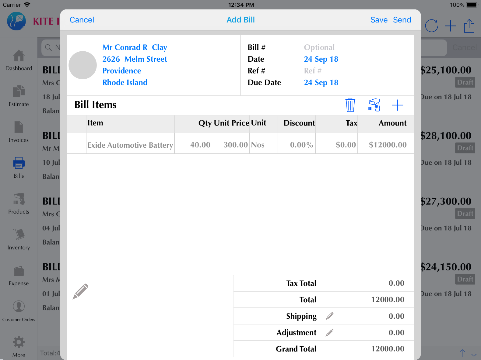 Kite Invoice How to create Bills ((Free Online Invoice Billing