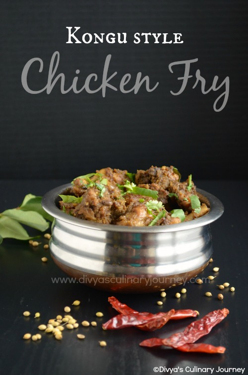 Spicy chicken fry made in Kongu style