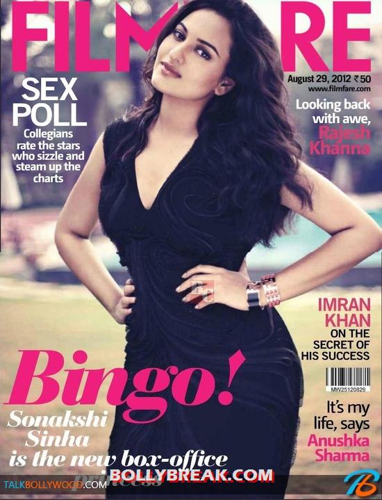 Sonakshi Sinha in black dress -  Sonakshi Sinha’s HQ Scans from Filmfare – August 2012