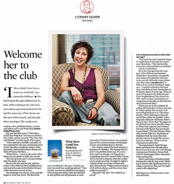 SAMANTHA HOFFMAN THE Rick Kogan Wrote an Article About...Me!