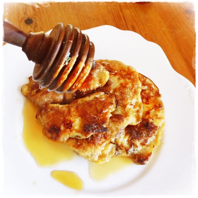stale hot cross buns make excellent French toast