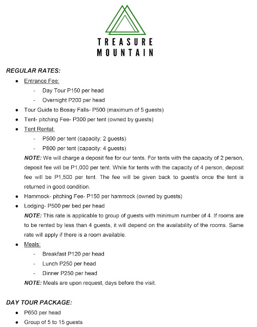 treasure mountain tanay rates treasure mountain tanay