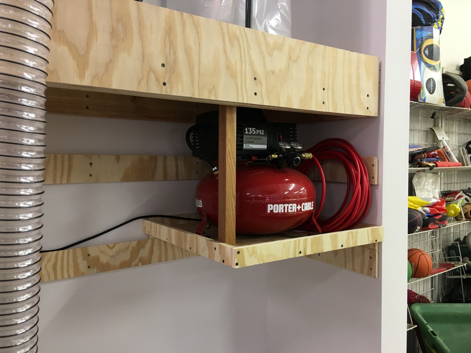What Am I Doing? Wood Shop Part Seven The Air Compressor Shelf