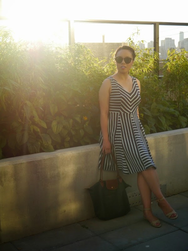 Striped summer sun dress