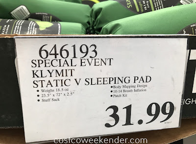 Deal for the Klymit Static V Full-Sized Lightweight Sleeping Pad at Costco