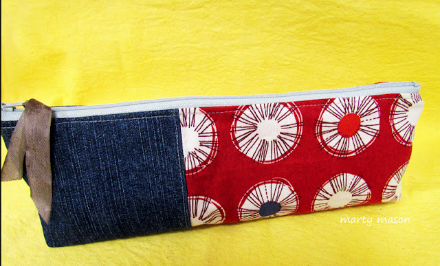 Noodlehead pencil pouch pattern - stitched up by Marty Mason