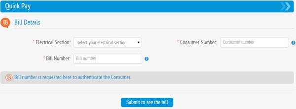KSEB Online Bill Payment Quick Pay