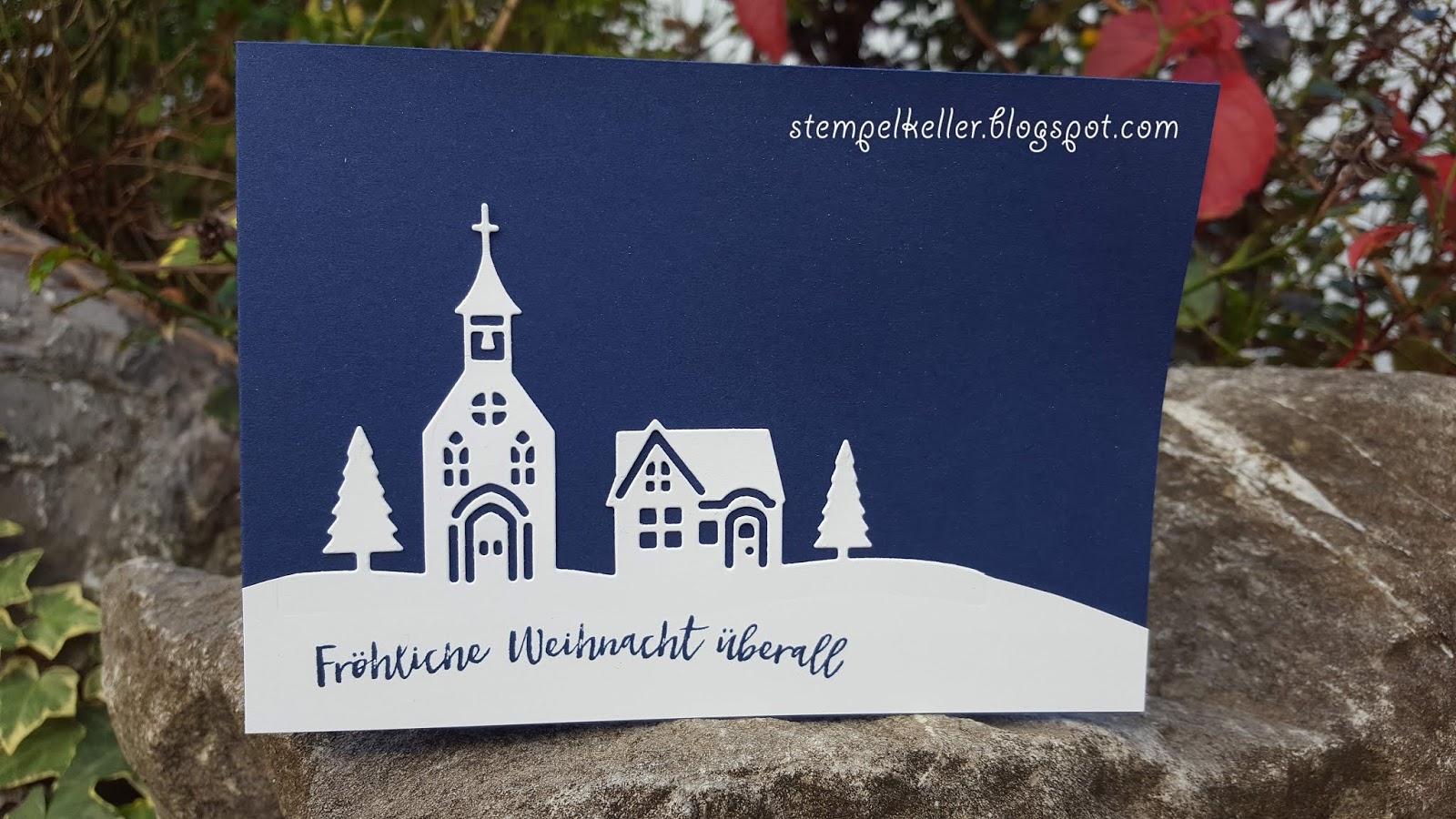 Stempelkeller: Weihnachtskarte Winterstädtchen