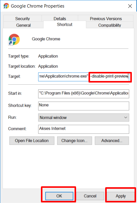 cara setting printer di google chrome