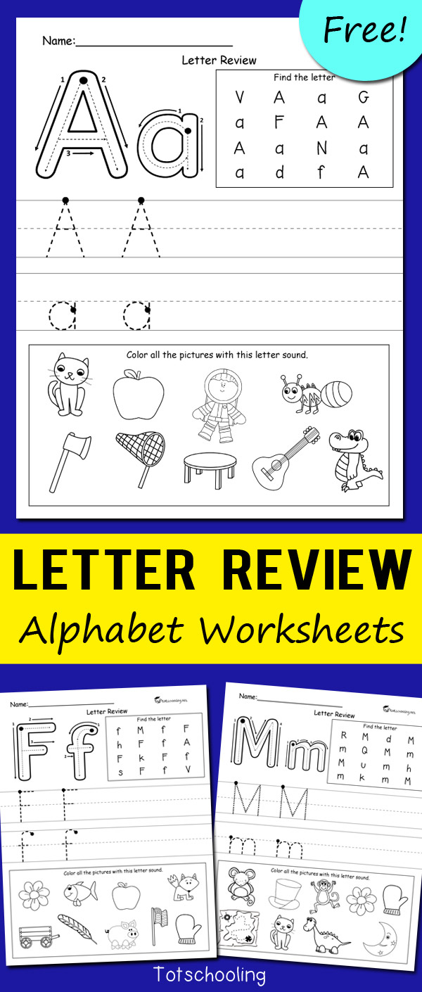 Letter Review Alphabet Worksheets Totschooling Toddler Preschool 