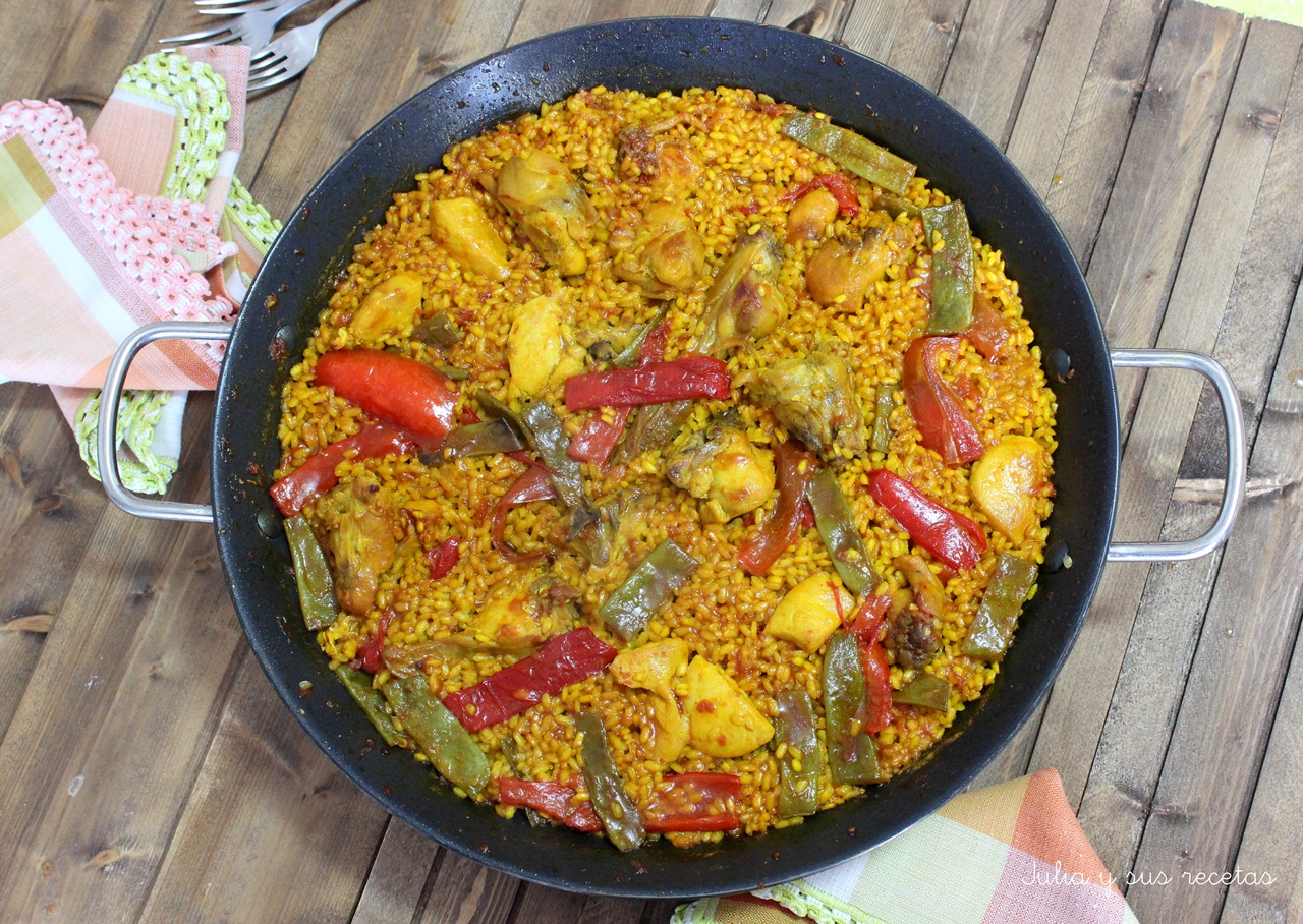 JULIA Y SUS RECETAS: Paella mixta de conejo y pollo