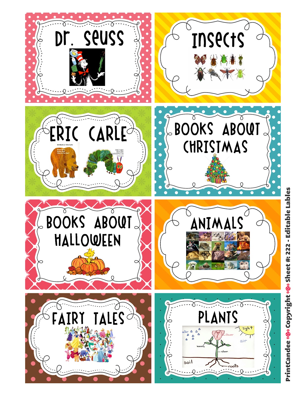 Free Printable Library Labels