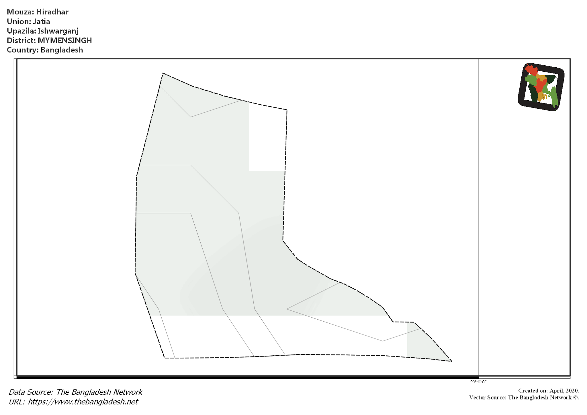Map of Hiradhar Mouza of Ishwarganj Upazila, MYMENSINGH Map of Hiradhar Mouza of Ishwarganj Upazila, MYMENSINGH, Bangladesh.