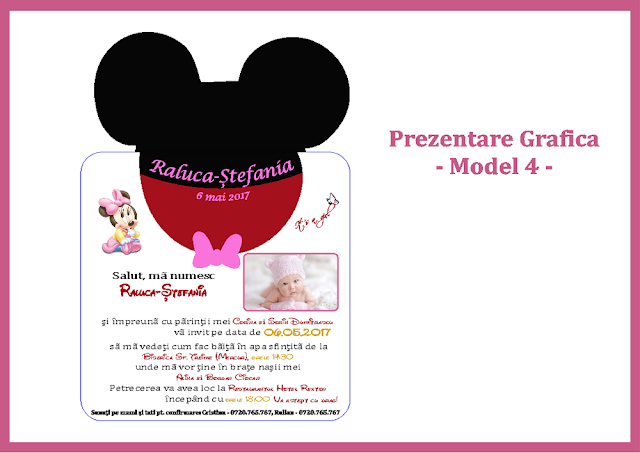 invitatii botez contur pro Mickey-Minnie