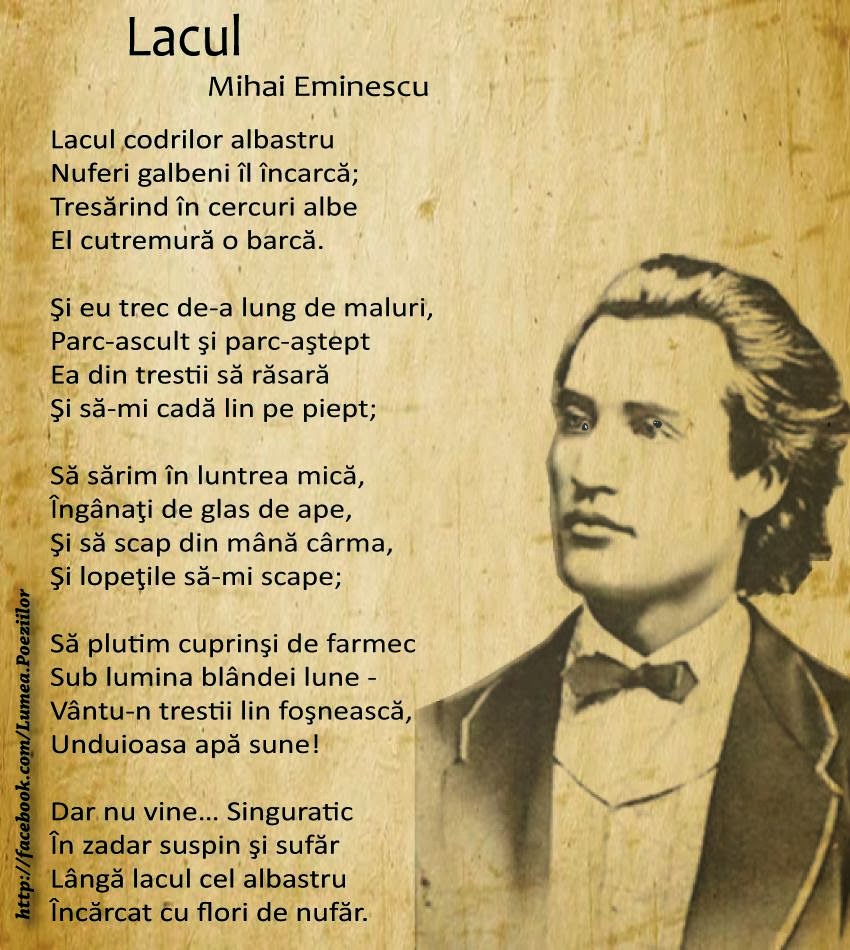 Poezia Lacul De Mihai Eminescu