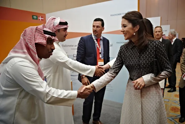 Crown Princess Mary of Denmark and Crown Prince Frederik of Denmark attended the official opening of "Denmark-Saudi Arabia Business Forum" in the capital city of Saudi Arabia, Riyadh. Crown princess Mary wore Missoni coat