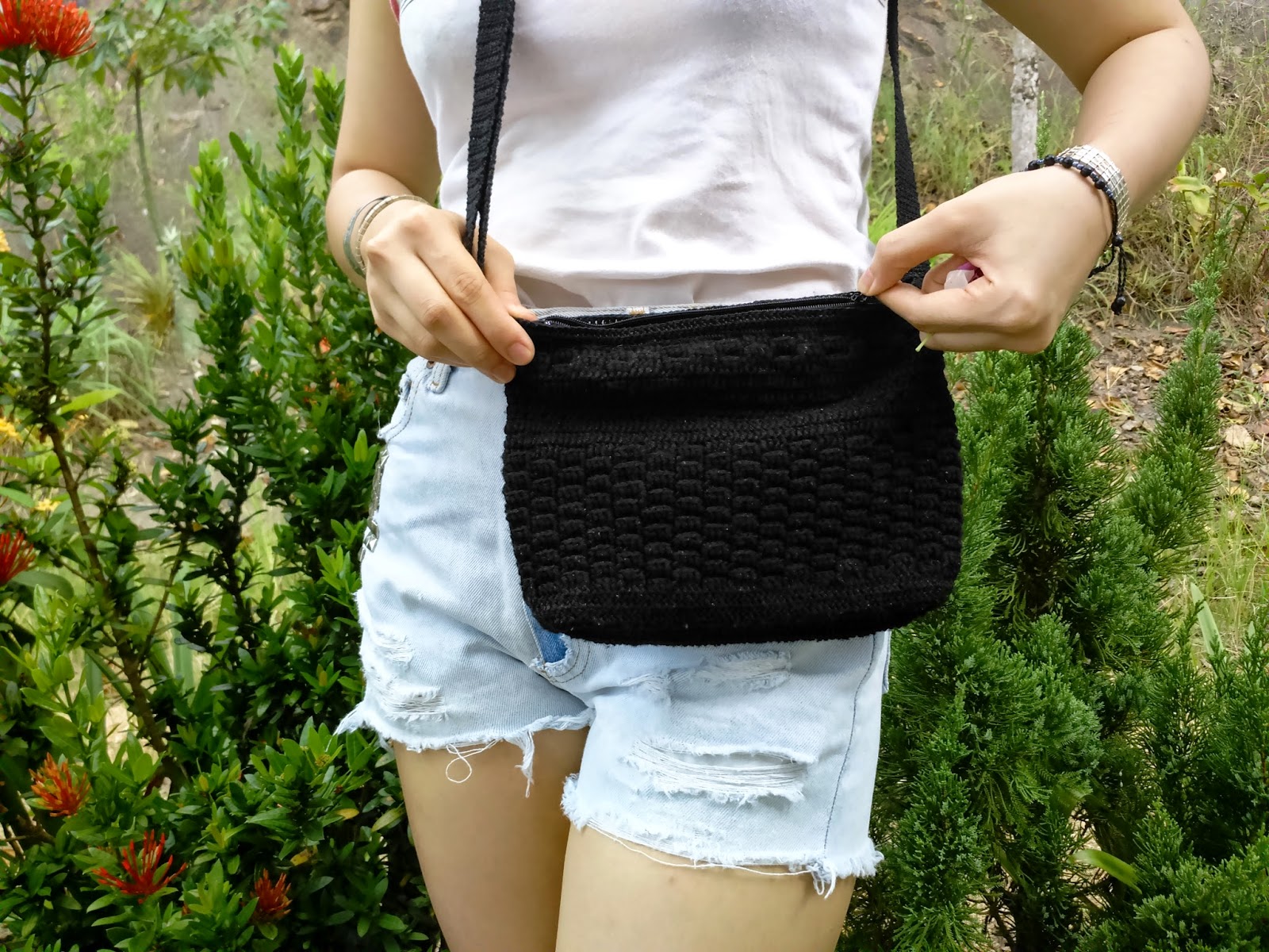 Basketweave Crochet Sling Bag The Happy Unraveler