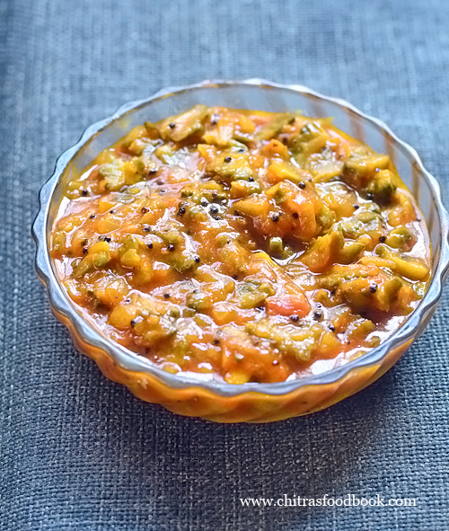 Bitter Gourd Thokku / Pavakkai Thokku Recipe Chitra's Food Book