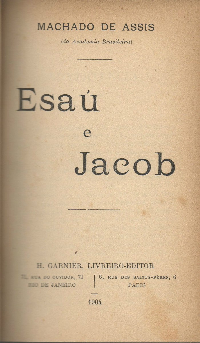 Comunidade Resenhas Literárias ESAÚ E JACÓ