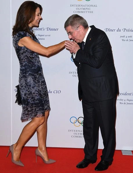 Crown Princess Mary and Crown Prince Frederik at a dinner for Rio 2016 Olympic Games. Prince Albert