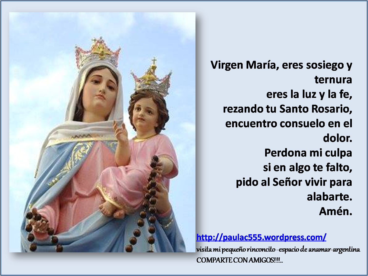 Poesia A La Virgen Del Rosario