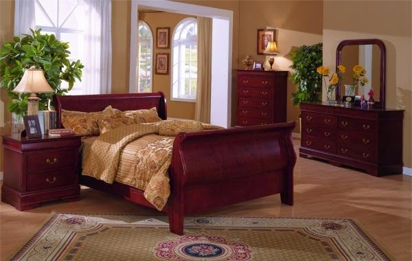 Bedrooms bed in solid wood
