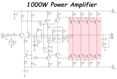 1000W Power Amplifier Circuit Diagram 2SC5200 2SA1943