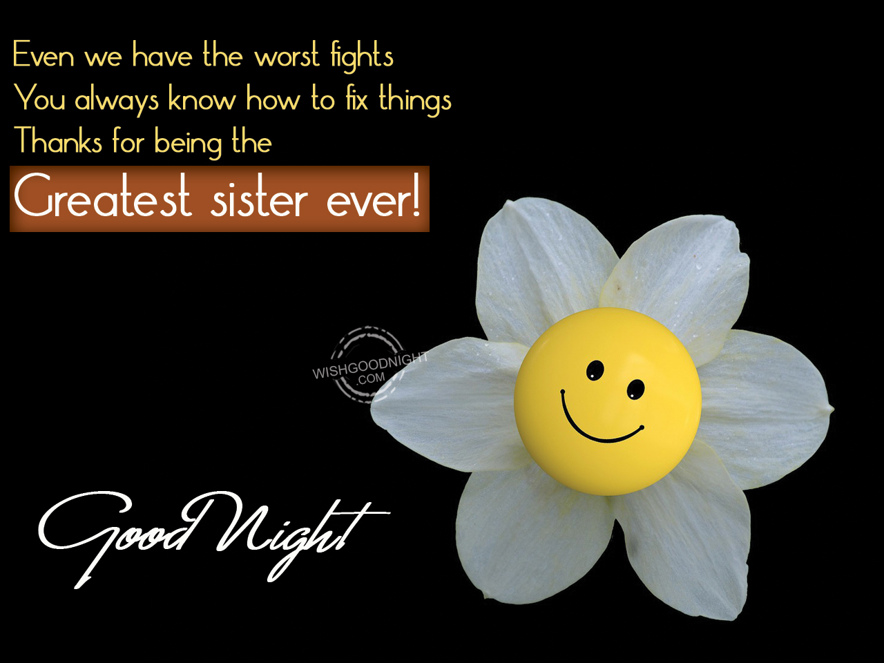 Good Night Wishes Images With Sweet Messages For Beautiful Sister.