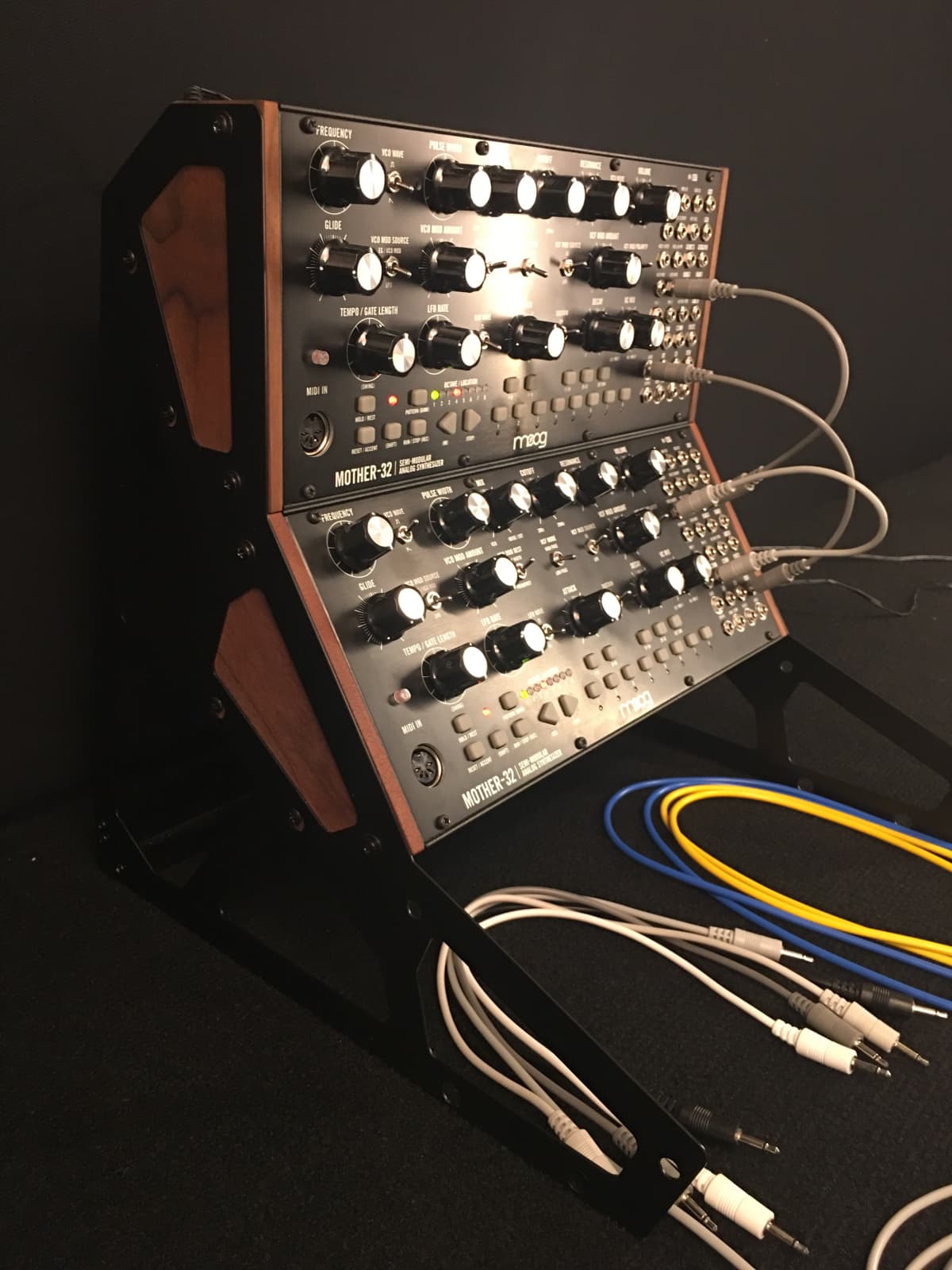MATRIXSYNTH Moog Mother32 (2x) w/ 3Tier Stand & 19 Patch Cables