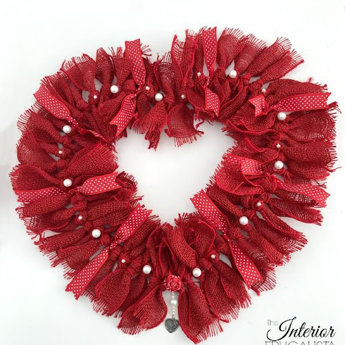 DIY Burlap Rag Wreath For Valentine's Day
