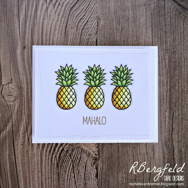 RBergfeld Card Designs Mahalo Pineapples