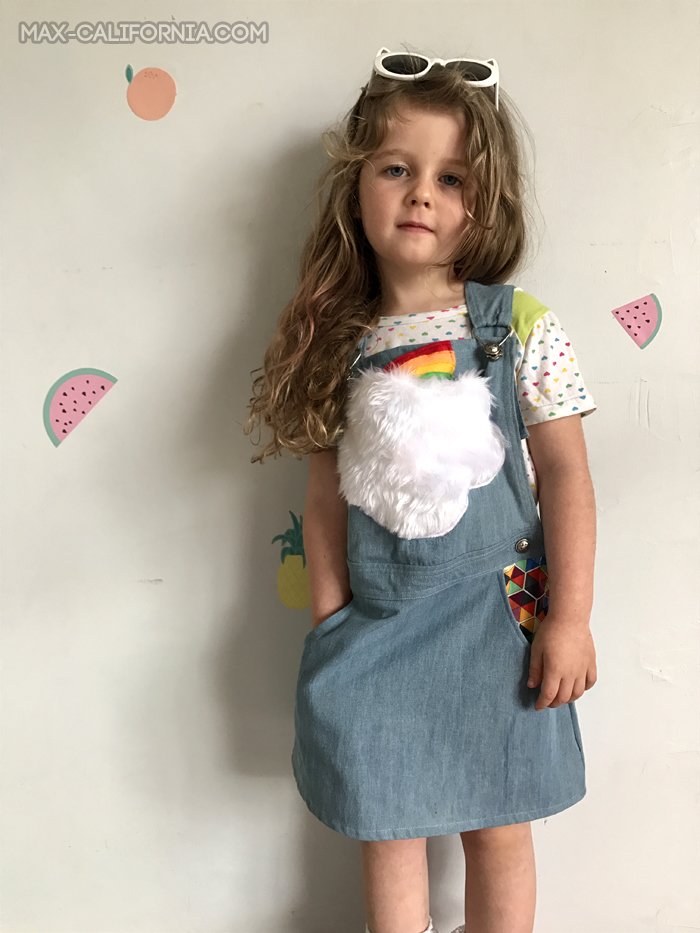 rainbow overall dress