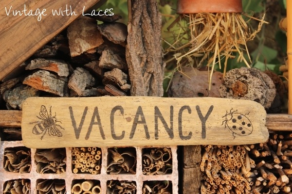 Reclaimed Wood Insect Hotel - Vacancy Sign