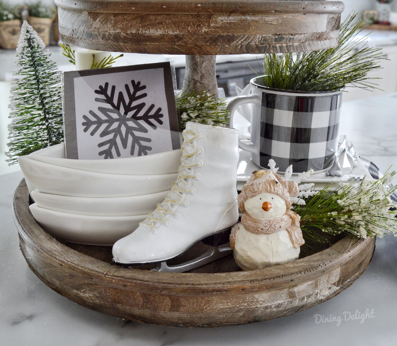 Dining Delight Winter Tiered Tray Decor