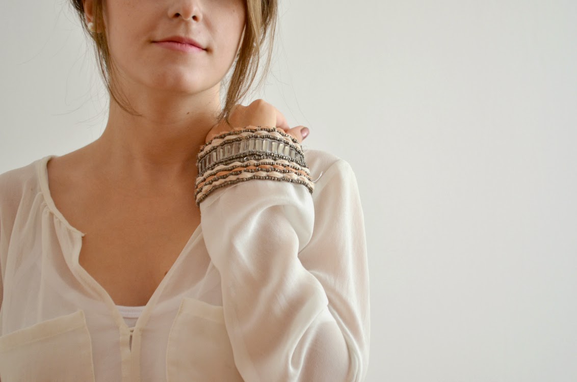 embellished sleeves zara blouse