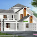 Sloping roof 3000 sq-ft house with 4 bedrooms